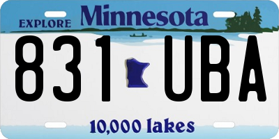 MN license plate 831UBA