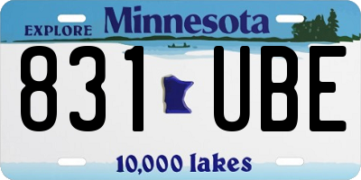 MN license plate 831UBE