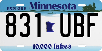 MN license plate 831UBF