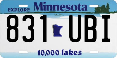 MN license plate 831UBI