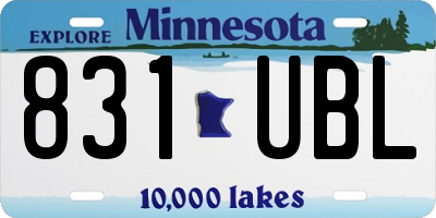 MN license plate 831UBL