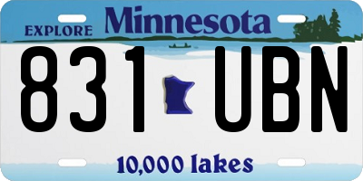 MN license plate 831UBN