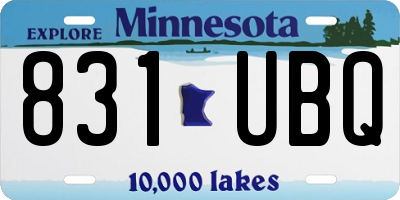 MN license plate 831UBQ