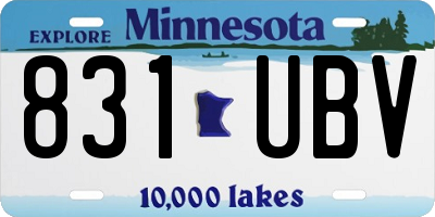 MN license plate 831UBV