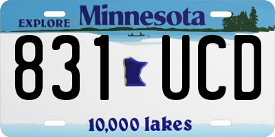 MN license plate 831UCD