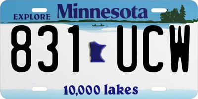 MN license plate 831UCW