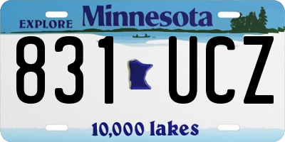 MN license plate 831UCZ