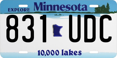 MN license plate 831UDC