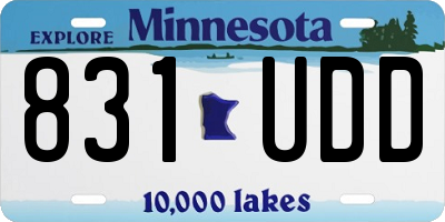 MN license plate 831UDD