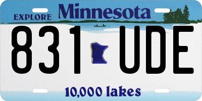 MN license plate 831UDE