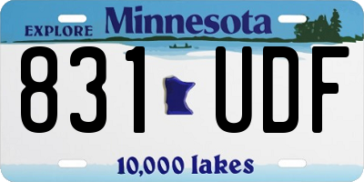 MN license plate 831UDF