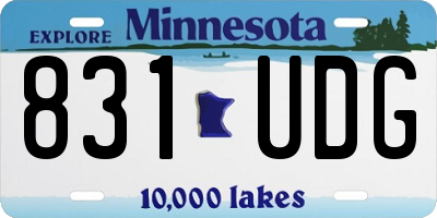 MN license plate 831UDG