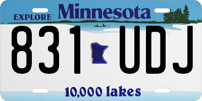 MN license plate 831UDJ
