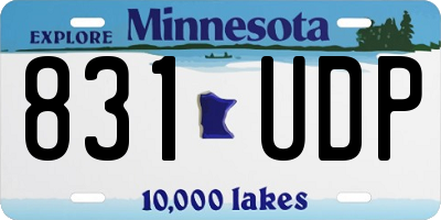 MN license plate 831UDP