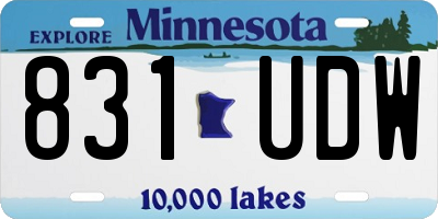 MN license plate 831UDW