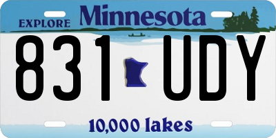 MN license plate 831UDY