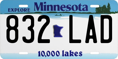 MN license plate 832LAD