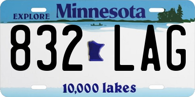 MN license plate 832LAG