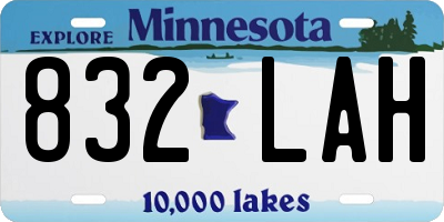 MN license plate 832LAH