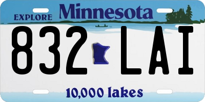 MN license plate 832LAI