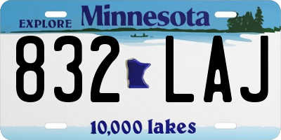 MN license plate 832LAJ