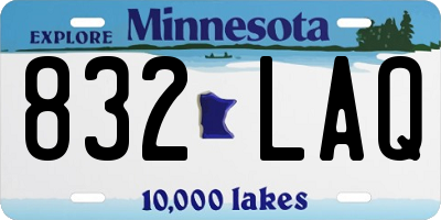 MN license plate 832LAQ