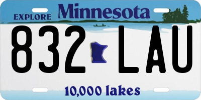 MN license plate 832LAU