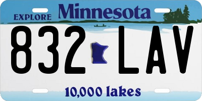 MN license plate 832LAV