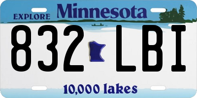 MN license plate 832LBI
