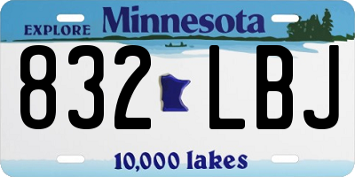MN license plate 832LBJ