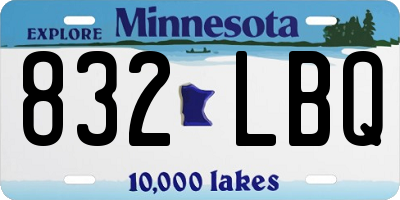 MN license plate 832LBQ