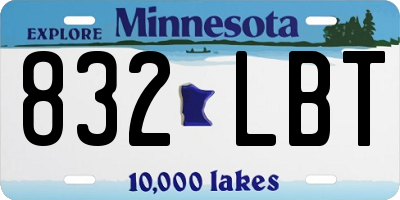 MN license plate 832LBT
