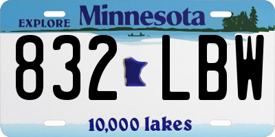 MN license plate 832LBW