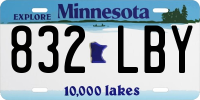 MN license plate 832LBY