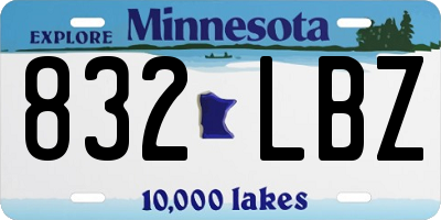 MN license plate 832LBZ