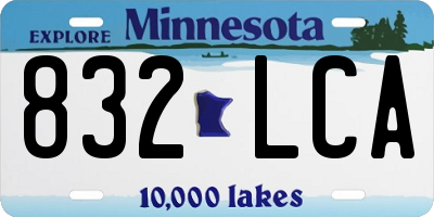 MN license plate 832LCA