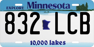 MN license plate 832LCB