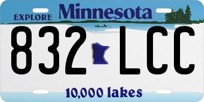 MN license plate 832LCC