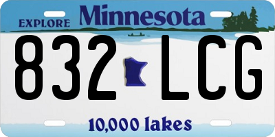 MN license plate 832LCG