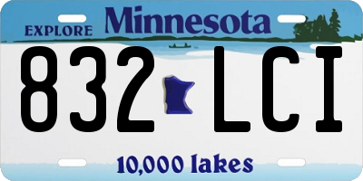 MN license plate 832LCI