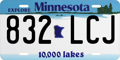 MN license plate 832LCJ