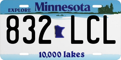 MN license plate 832LCL