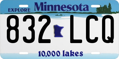 MN license plate 832LCQ