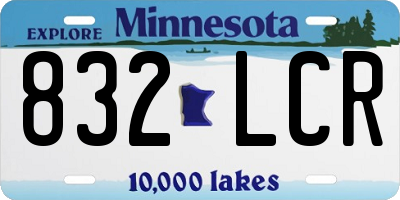 MN license plate 832LCR