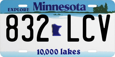 MN license plate 832LCV