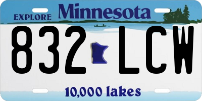 MN license plate 832LCW