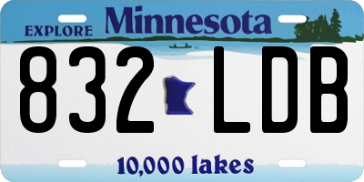 MN license plate 832LDB