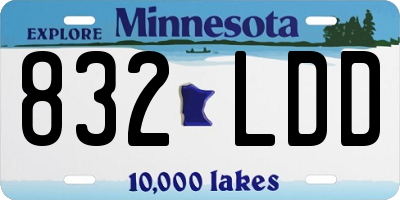 MN license plate 832LDD