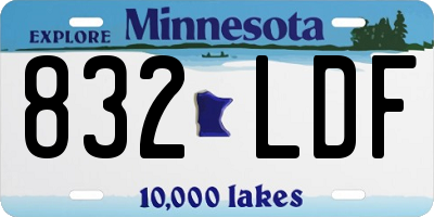 MN license plate 832LDF