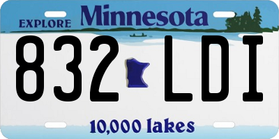 MN license plate 832LDI